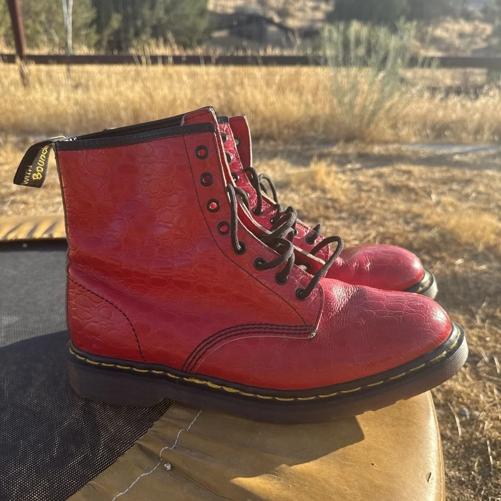 vintage dr martens made in england Boots Red Crocs UK 11 / US 12 Rare Biker Punk